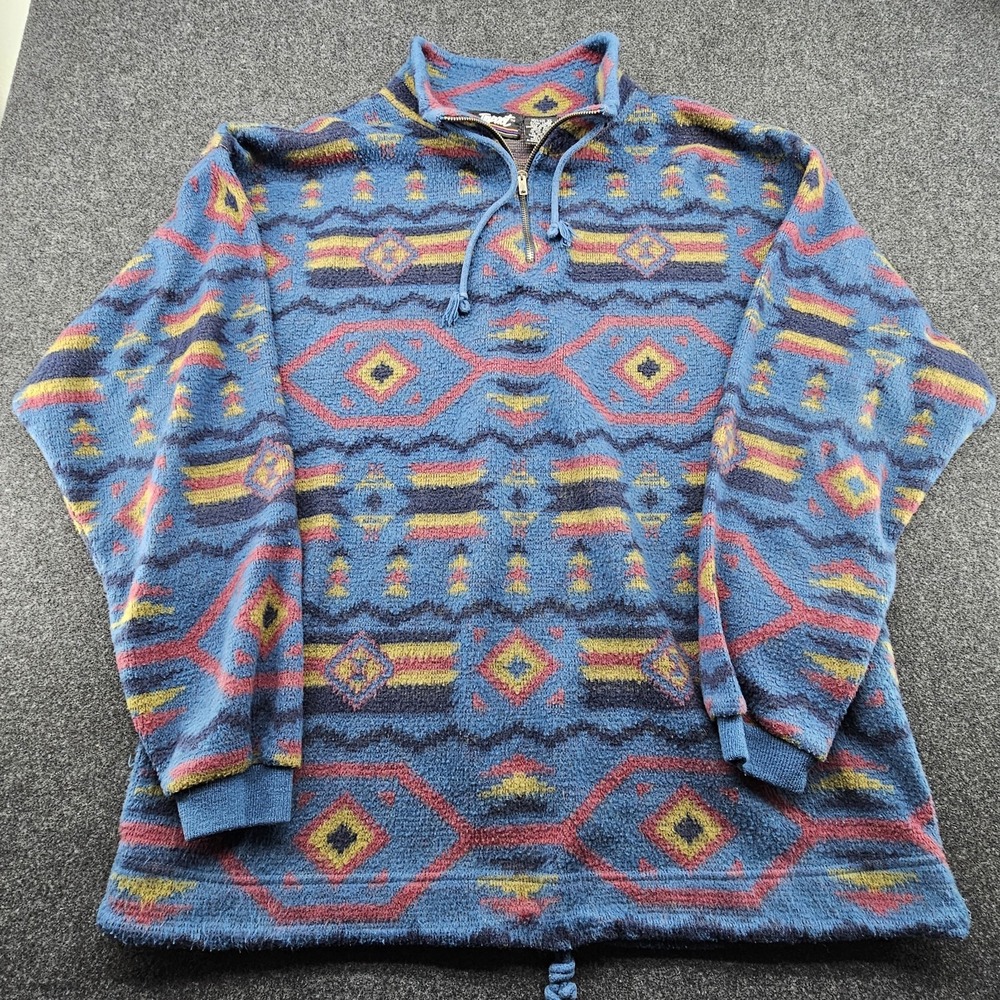 Impact Vintage 90s Fleece Streetwear Mens XL Aztec Southwestern  Sweatshirt